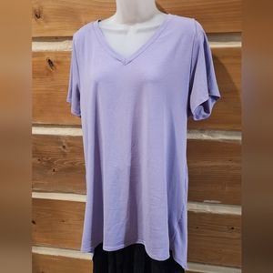 LulaRoe XL Purple V-neck Christy T